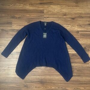 NWT Lord & Taylor 100% Cashmere Blue Sweater Luxury Knit‎ Pullover Women S